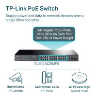 TpLink TlSg1428Pe 28Port 10/100/1000 Yöneti̇lebi̇li̇r Poe Switch